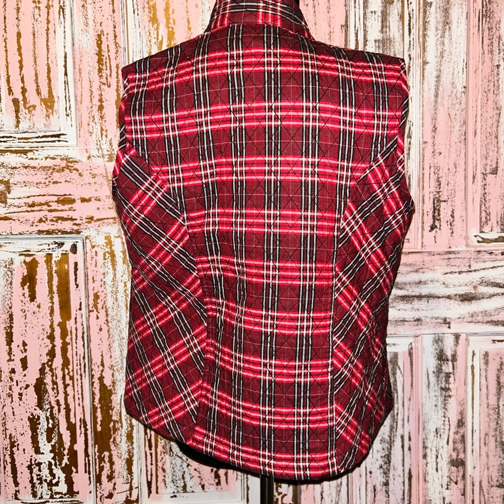 Christopher & Banks Red and Black Checkered Vest - Picture 5 of 7